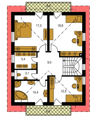 Grundriss des Obergeschosses - PREMIER 155